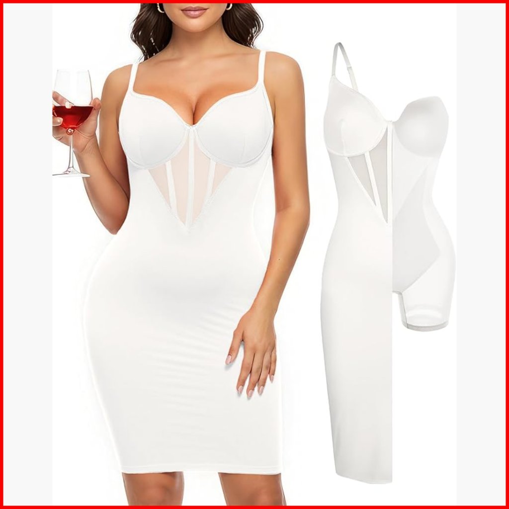 Built-In Shapewear Corset Dress Bodycon Midi Backless Club Party